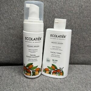 Organic Argana Skincare Set Facial Cleanser And Tonic White Ecolatier 2pc Set